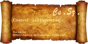 Cserni Szilveszter névjegykártya