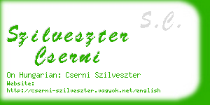 szilveszter cserni business card